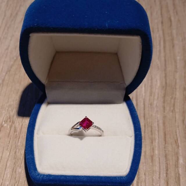 Delicate 1.50 Carat Ruby Engagement Ring Sterling Silver
