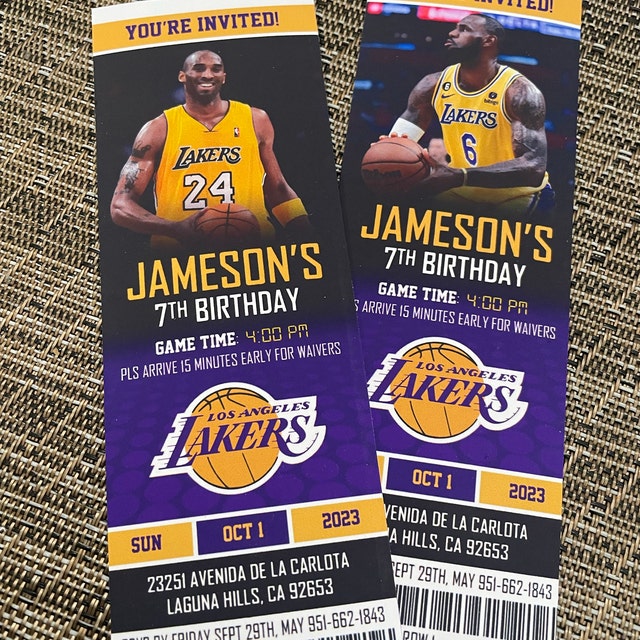 Los Angeles Lakers Basketball Ticket Style Invitation
