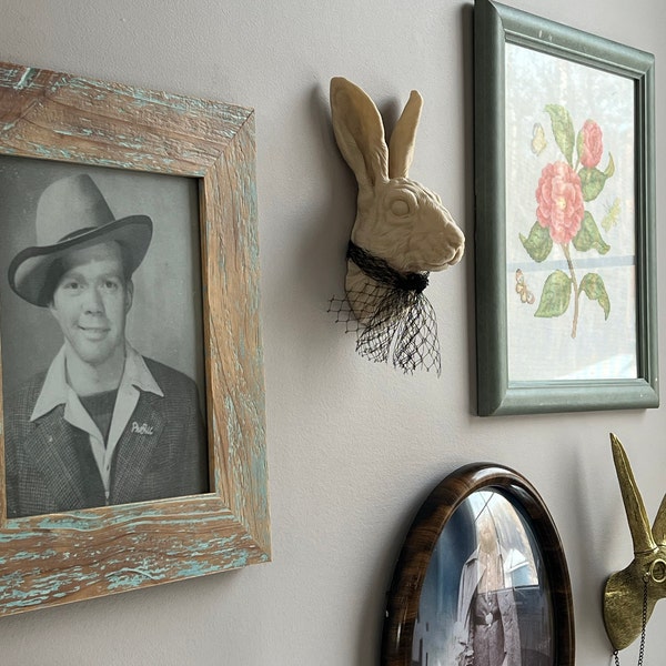 Rabbit Head Wall Art | 3D Bunny Head Decor, Finished in Pale Brown ...