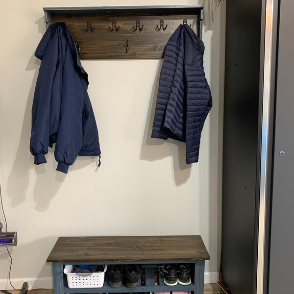 46 Inch Custom Handmade Coat Rack With 4 Cubby Units. Completely ...