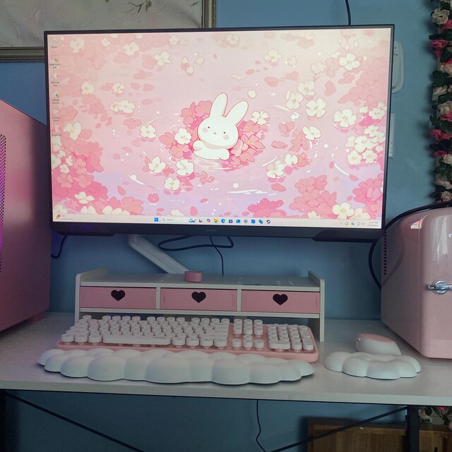 桜バニー Lofi デスクトップ セット 壁紙 アイコン ピンク かわいい