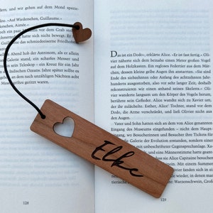 Lesezeichen HERZ Holz personalisiert Etsy.de