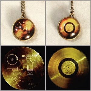 Golden record hotsell necklace