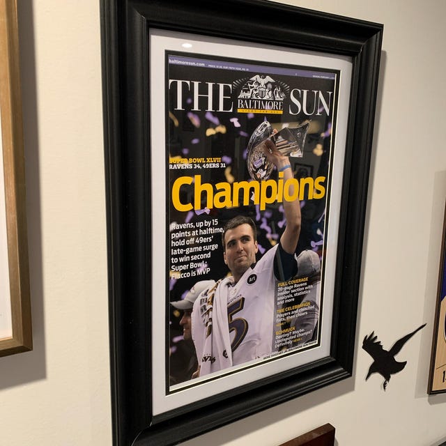 2013 Baltimore Ravens Super Bowl Champions Framed Front Page