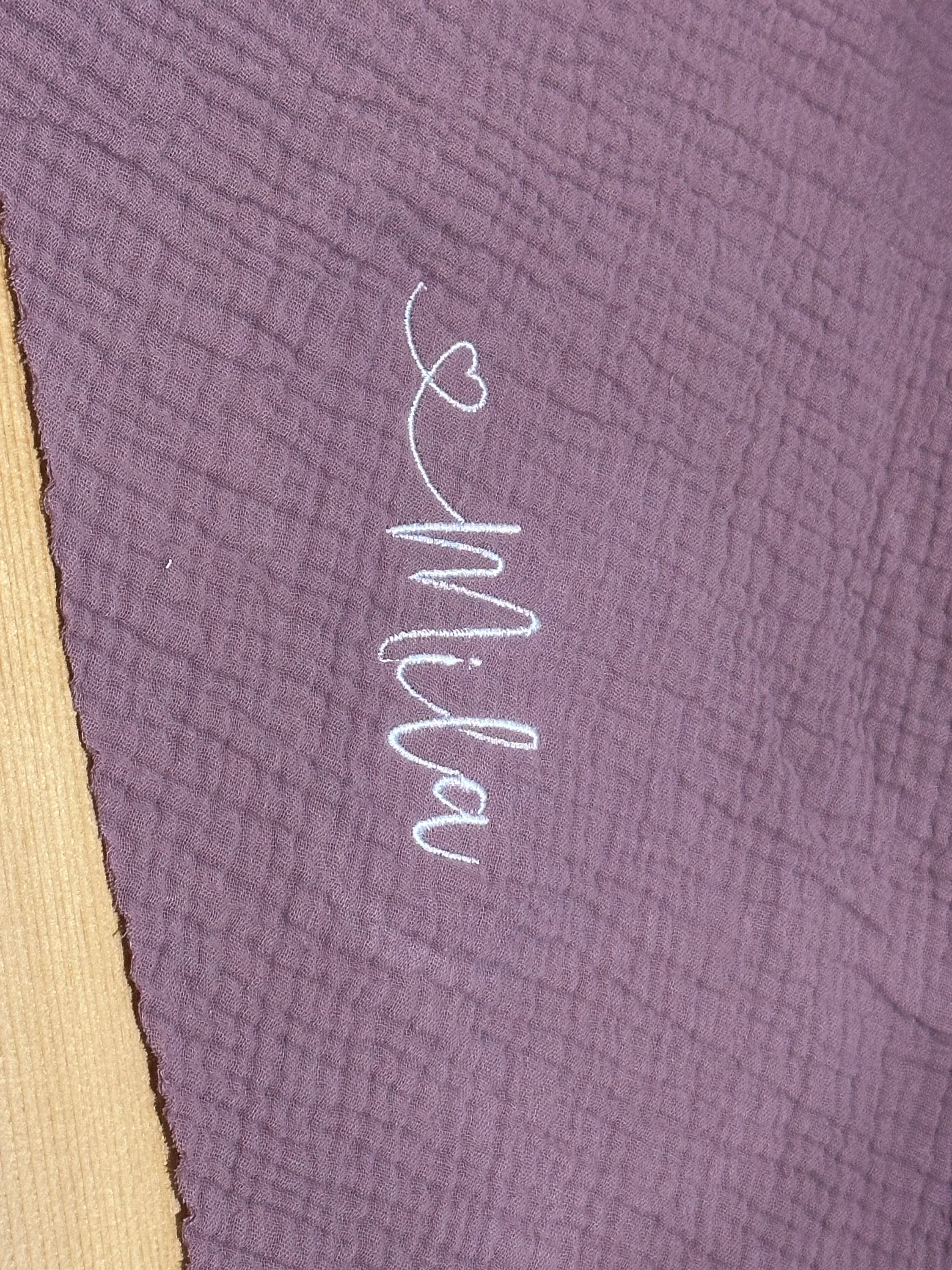 Customer photo for Amelia Large - Embroidery font