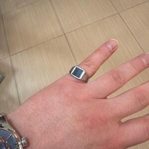 メンズリング - 18Kゴールド メンズ シグネットリング - ホワイト