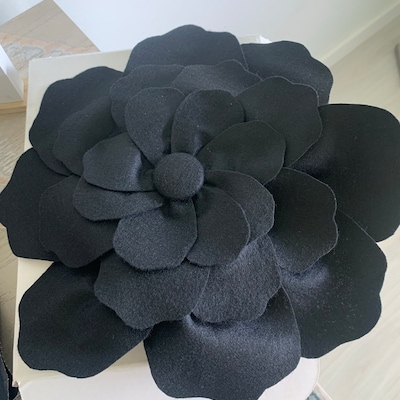 Large Black Flower Brooch Black Flower Hair Clip Flower Pin Brooch ...