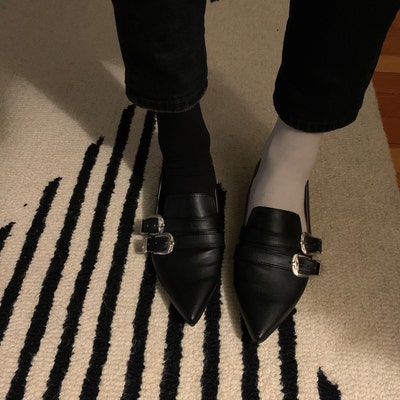 Flats Shoes vamps Bow Bat Shape, Alternative, Black Suede,goth - Etsy