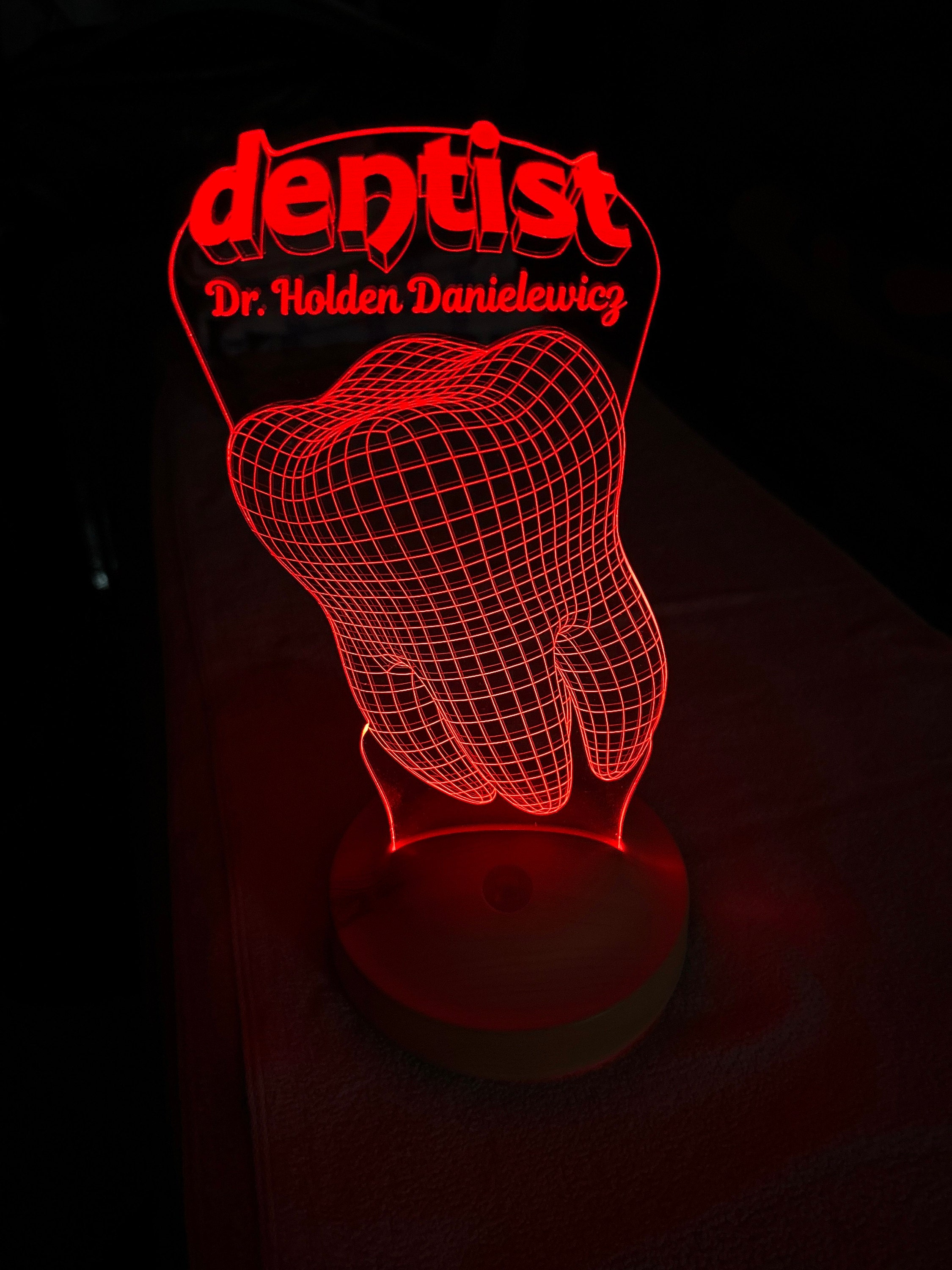 Dentist Tooth Personalized 3D Led Lamp, For Dentist Graduation Gift, Future Dentist, Personalized Night Light, Custom Name Gift, Desk Lamp