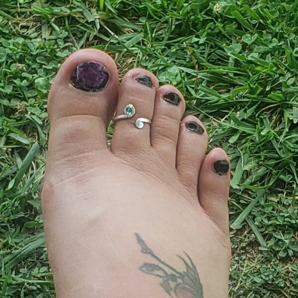 Custom Birthstone Toe Ring - Sterling Silver Swarovski Crystal Custom ...