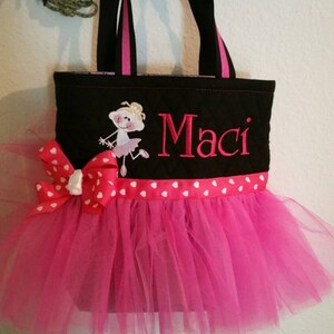 Personalized Pink Ballet Tutu Tote Bag - Etsy