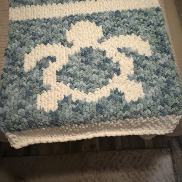 Sea Turtle (small) - Finger Knitting / Chunky Knit Blanket Pattern - Etsy