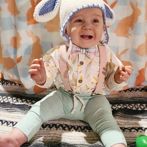 Bunny Hat Baby Rabbit Earflap Hat in Size 6 to 12 Months, Sizes New ...