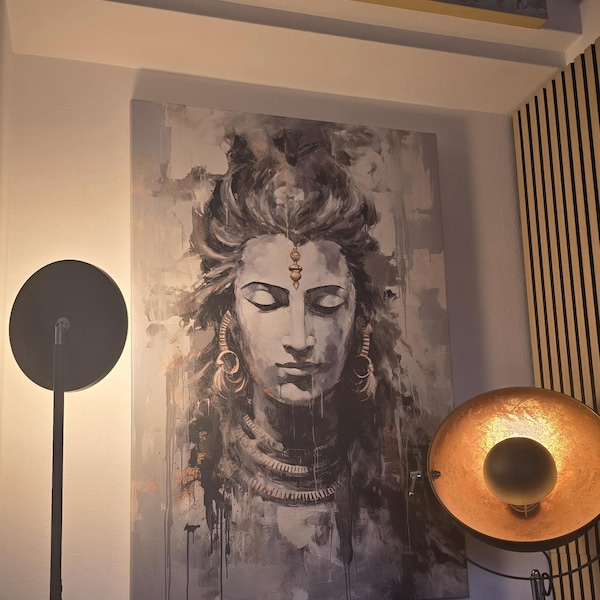 Markus's Lord Shiva Canvas Print, Hindu Meditation Room Wall Decor canvas print in their home — Antarmada