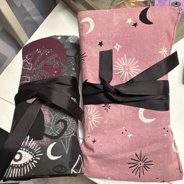 Tarot Wrap Bag Pouch - Bat Coffin, Ribbon Tie, Tarot Mat - Etsy
