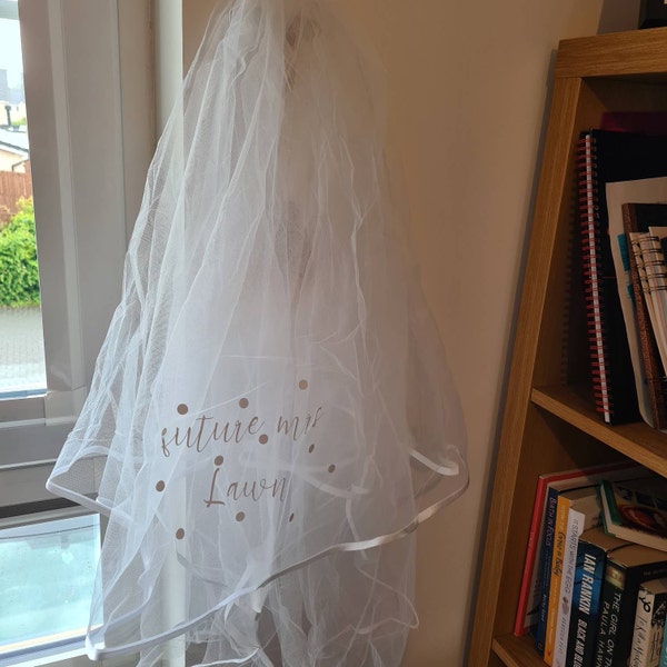 Personalised Future Mrs (your Name) Hen Party Veil - Bride, Bridal - Frame Design