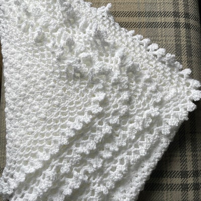 Lacy Baby Afghan, Christening Shawl, Easy Crochet Pattern, Baby Blanket ...