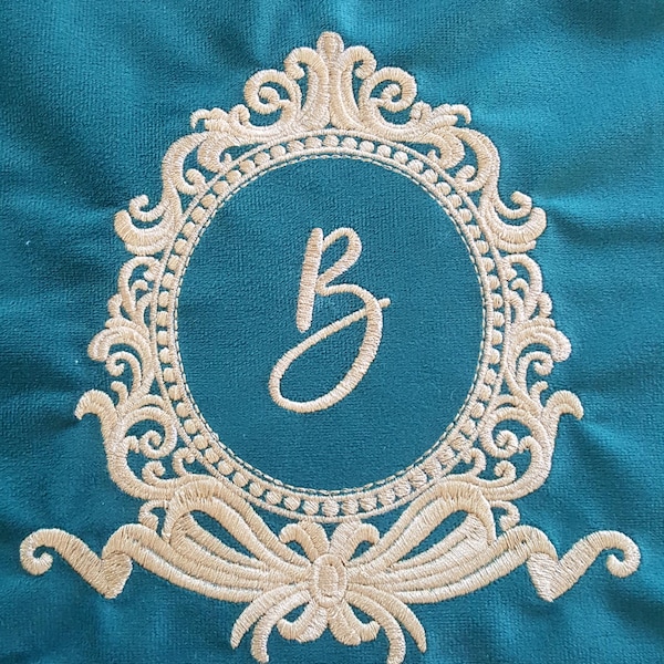 Blank Rococo Letter Antique Rococo Blank Monogram Machine Embroidery Design - 4 Sizes - Etsy