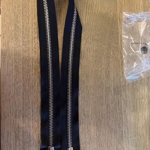 Riri M10 & M14 ワンウェイメタルブラックジッパー *長さ指定カット