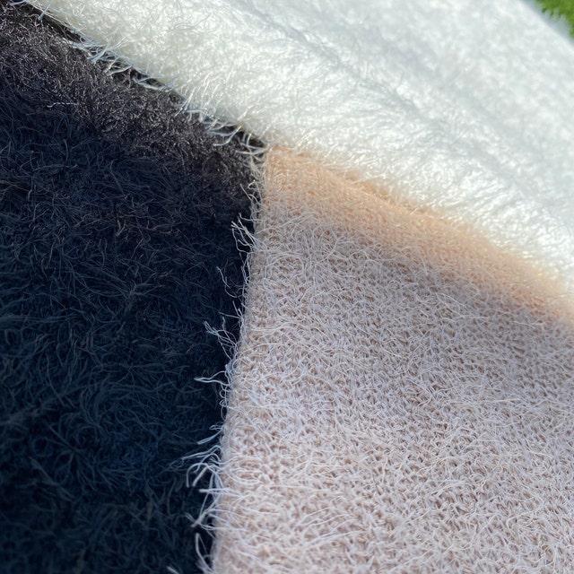 Cosy Knit Fluffy Hair ANGOLA Fabric by the Yard, Soft Hand