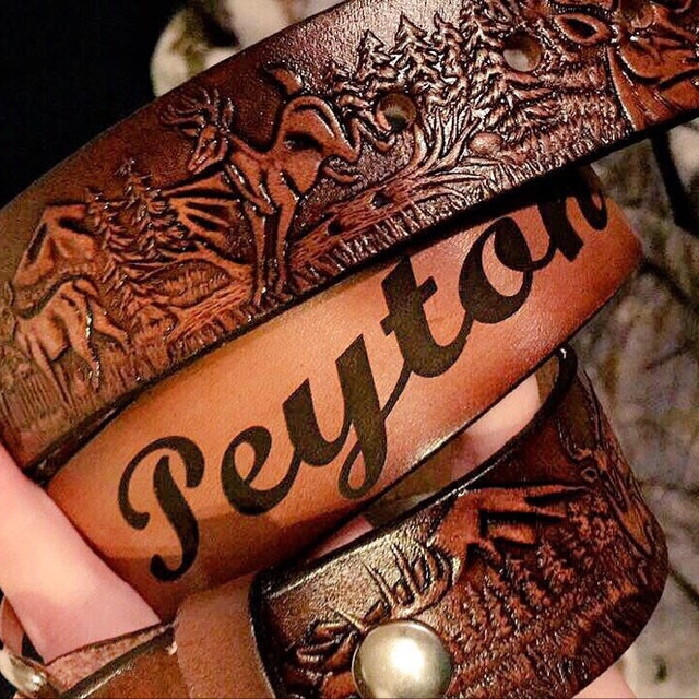 Name Belt. Western design NBT927 Includes name in center back | Etsy