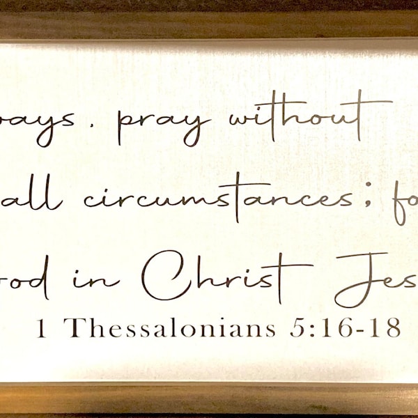 1 Thessalonians 5:16-18 Wall Art Bible Verse Sign Rustic Decor ...