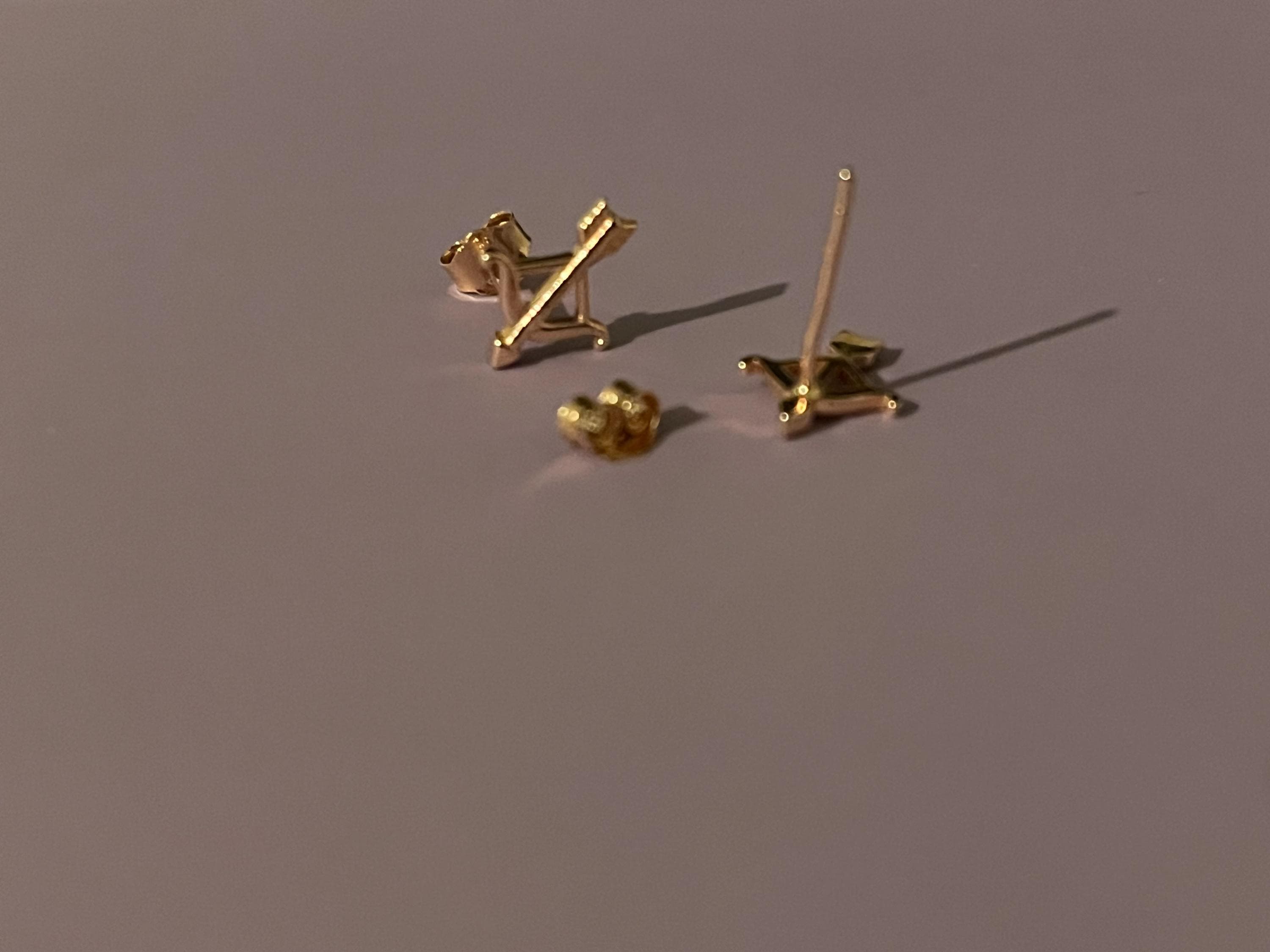 Bow and Arrow Stud Earrings in Sterling Silver, Silver or Gold or Rose Gold, Bow and Arrow Earrings