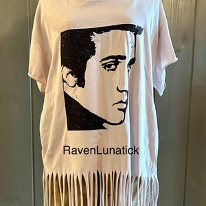 【IONSEOUL】Elvis Printing Long Sleeve 4JH570 Authentic Elvis Long Sleeve Blue Printed Woven Shirt