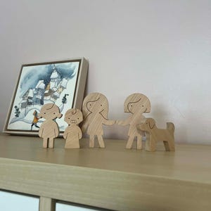 68 Figurines En Bois à Peindre Avec Peintures Et Pinceaux - Famille, Noël, Mariage, Anniversaire - Kit Créatif