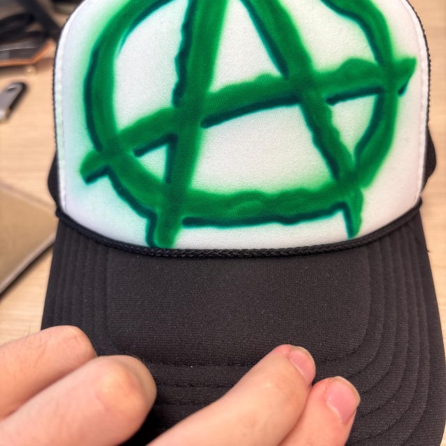 Airbrushed Trucker Hat * Anarchy * One Word - Etsy