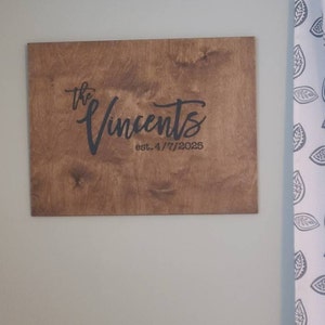Personalized Wedding Guest Book Alternative | Last Name Wood Sign