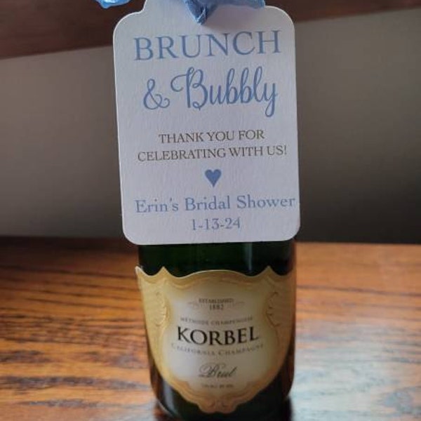 Brunch and Bubbly Bridal Shower Favor Tags: Personalized Champagne Tags ...