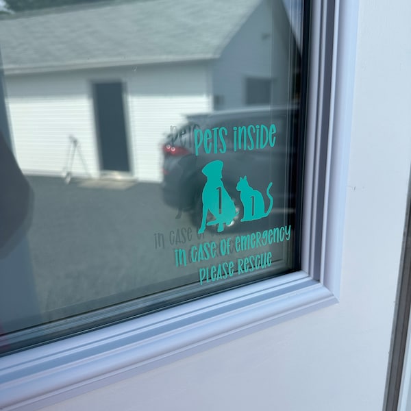 Emergency Pet Rescue Window Sticker | Pets Inside Rescue Decal for Dog ...