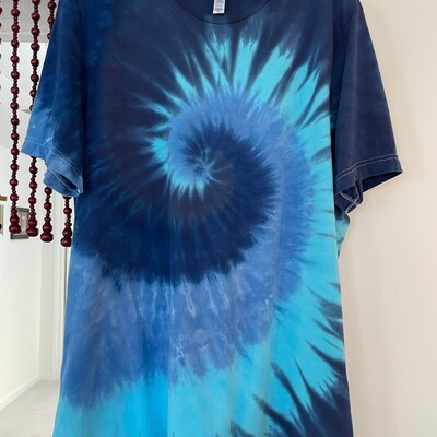 mens pink and blue tie dye shirt