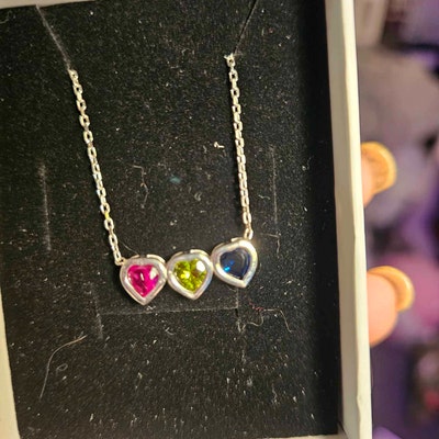 Blue Crystal Heart Pendant Necklace - Anniversary Birthday Gift For Women, Wife, Mother