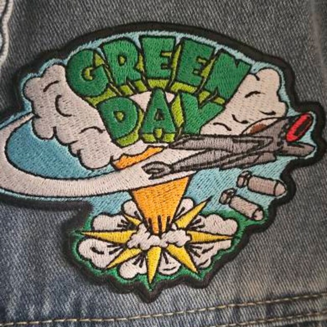 Rock Iron on Band Patch, Battle Jacket Patch, Sew on Patch, Green