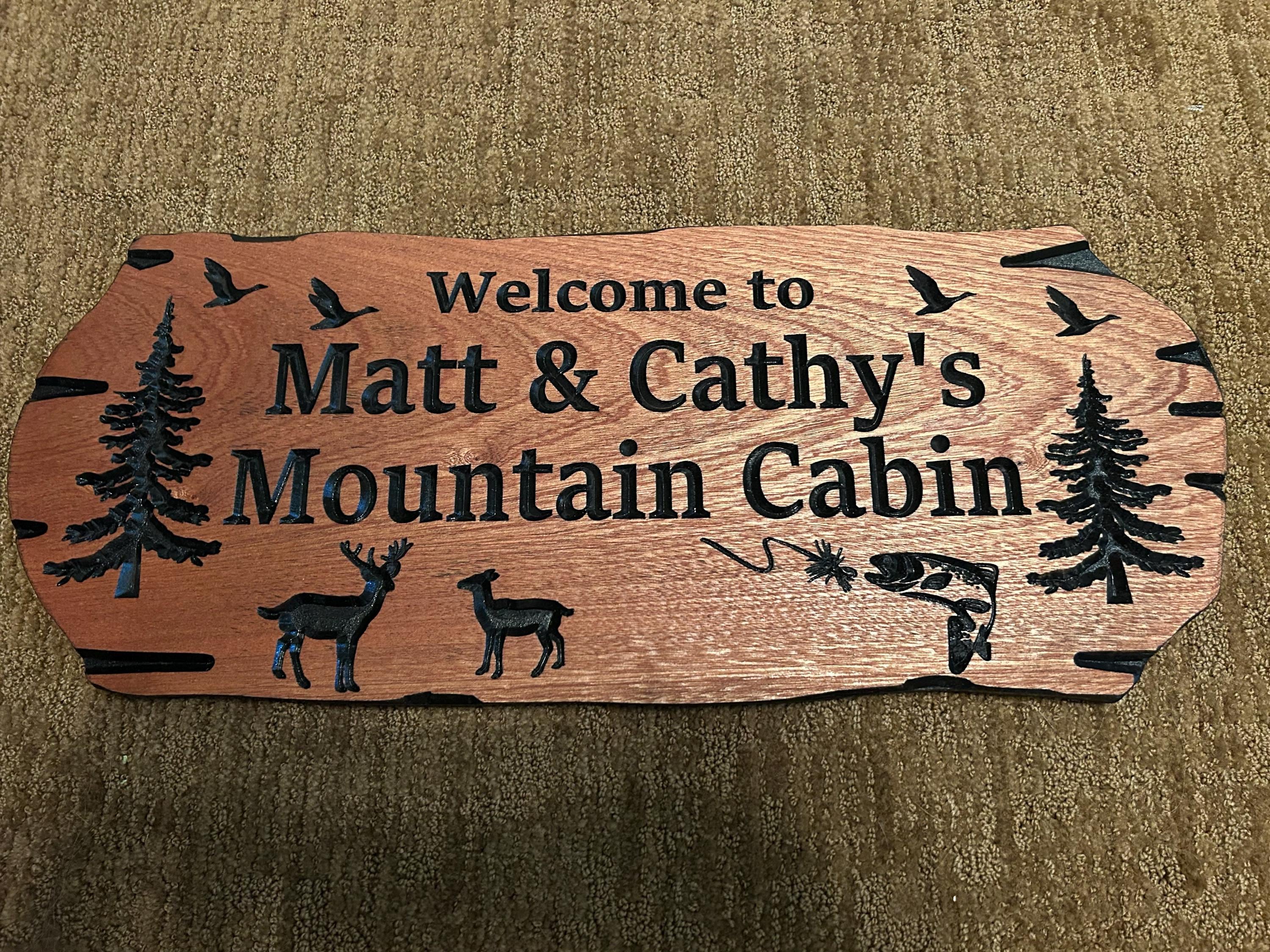 Custom Wooden Signs, Large Outdoor Sign, Rot Resistant Wood, Nature Inspired Cabin And Camp Sign, Rustic Design, Wildlife Lodge Plaque