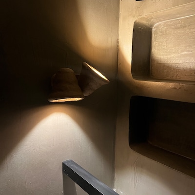 Round Wall Sconce Clay Round Wall Light, Ceramic Led Wall Sconce Ideal ...