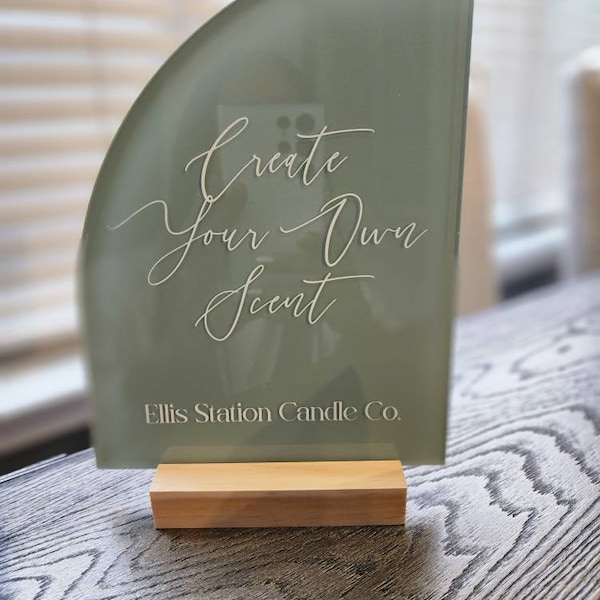 Custom Half Arch Text Acrylic Sign - Small Acrylic Business Signs ...