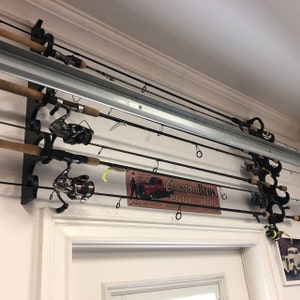 Deluxe 7 Fishing Rod Rack Wall Or Ceiling Mounted Storage Etsy