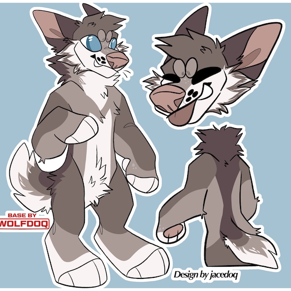 Hyena Canine Furry Reference Sheet Base Lineart - Etsy