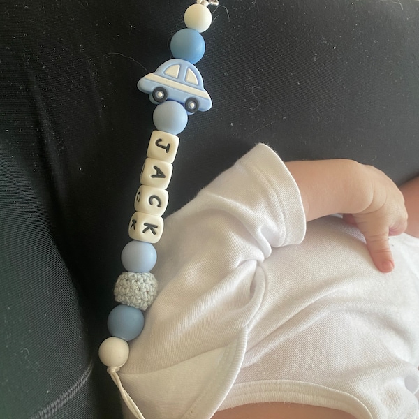 Personalized Name Handmade Silicone Baby Wooden Dummy Pacifier Clip Safe Teething Chain Teether