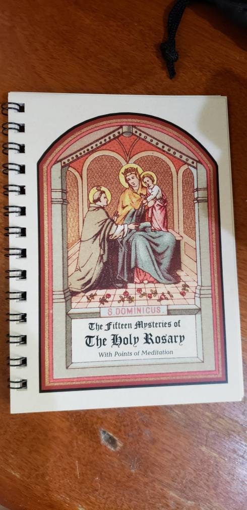 ORIGINAL!  POCKET-SIZE Rosary Meditation Book featuring 15 decades with meditations for each bead, Traditional Catholic, Latin Mass, Fatima
