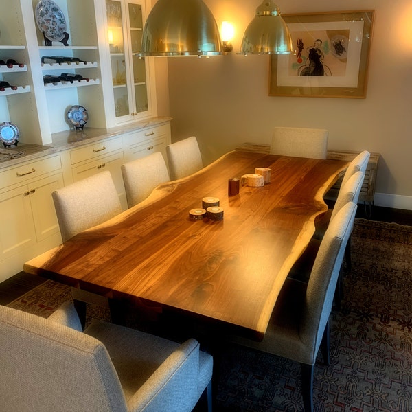 Large Live Edge Dining Table, Live Edge Tables Wood, 8 Seat Dining ...