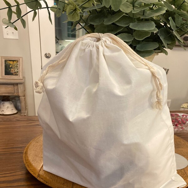 10x12 Inches Organic Cotton Reusable Single Drawstring Muslin