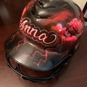 airbrushed batting helmet Accessoires Hoeden & petten Helmen Sporthelmen 