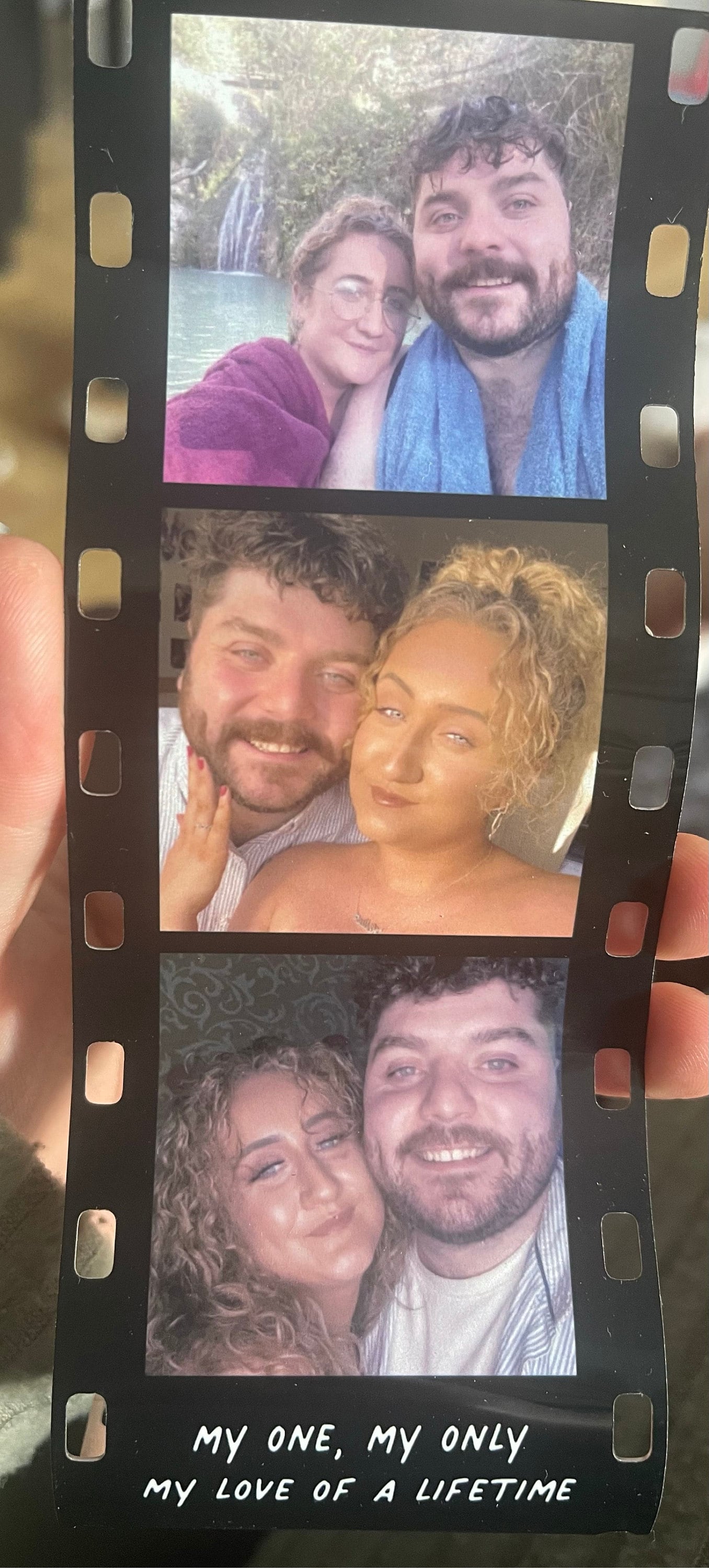 Personalised Mini Metal Photo Reel Print | Three Photos Printed on Metal Film Reel Frame