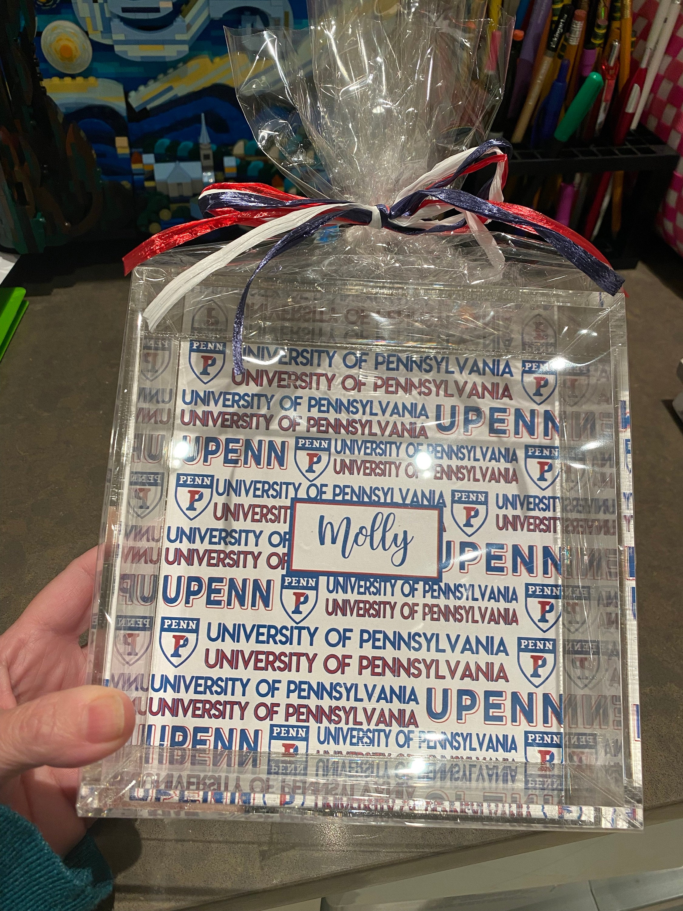 6"Square Lucite Tray With Personalized As You Like It, College Themed, Gift for Graduation