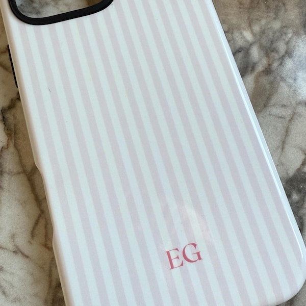 Personalized Pink Phone Case Custom Monogram iPhone Case Aesthetic Pink ...