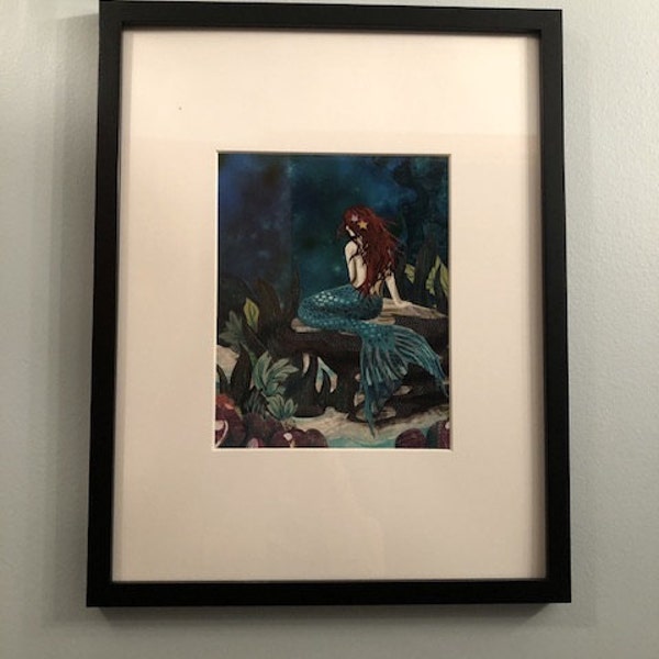 Under the Sea - Mermaid Art Print - Mixed Media Mermaid Artwork ...